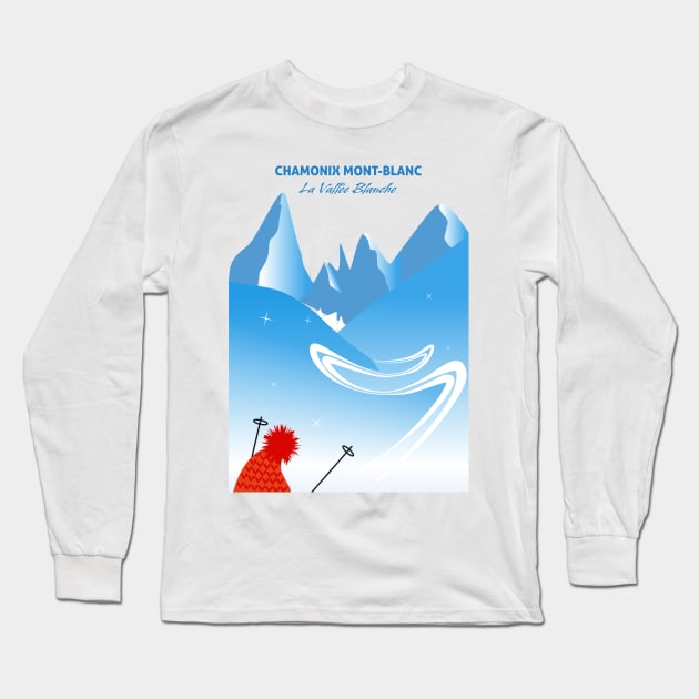 Vallée blanche Chamonix Long Sleeve T-Shirt by leewarddesign